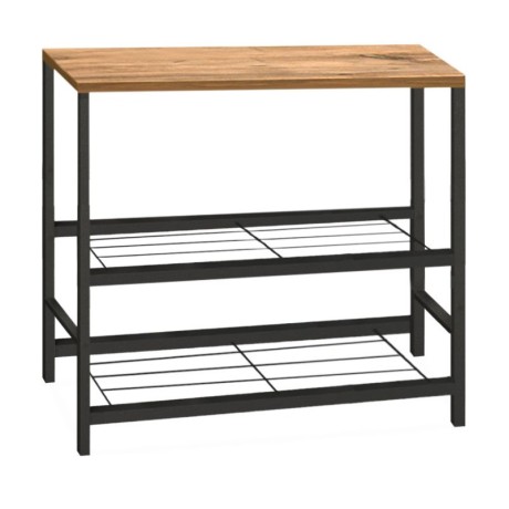 Mulligan Megapap metallic - melamine side table  in black - pine oak color 80x40x80cm.