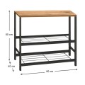 Mulligan Megapap metallic - melamine side table  in black - pine oak color 80x40x80cm.