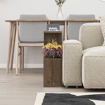 Βοηθητικό τραπεζάκι Homemania Megapap χρώμα ανοιχτό καρυδί 60x20x60εκ.