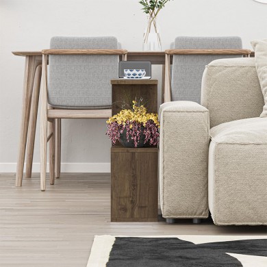 Τραπεζάκι βοηθητικό Homemania Megapap χρώμα ανοιχτό καρυδί 60x20x60εκ.