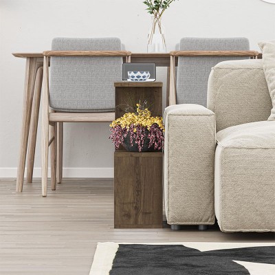 Τραπεζάκι βοηθητικό Homemania Megapap χρώμα ανοιχτό καρυδί 60x20x60εκ.
