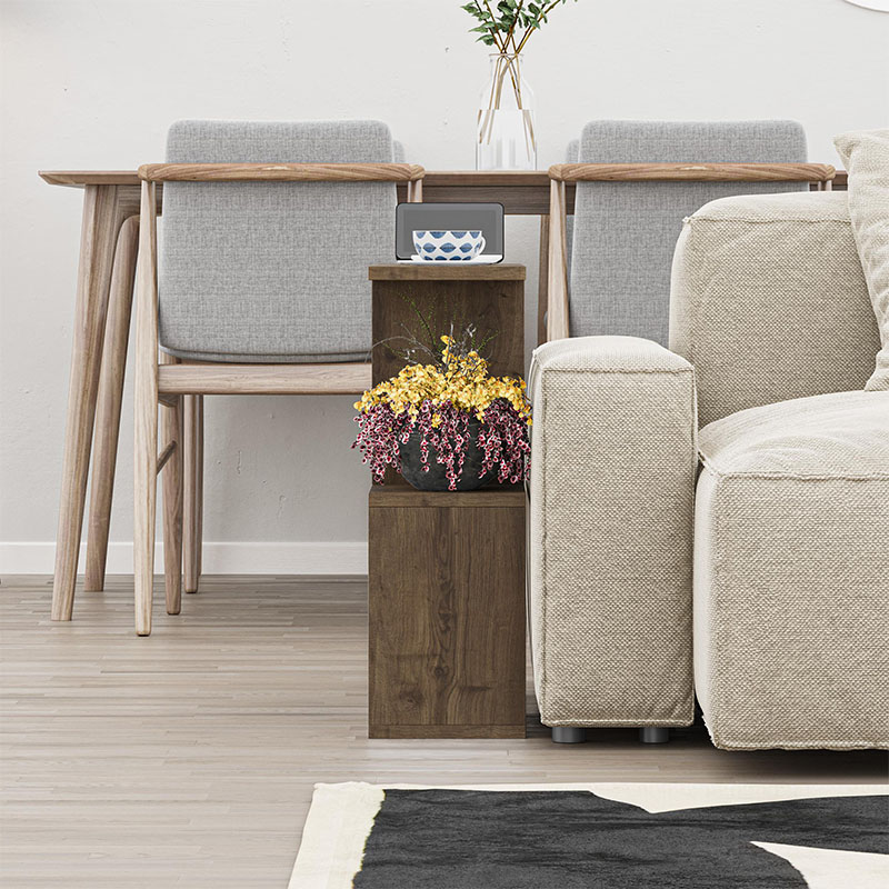 Βοηθητικό τραπεζάκι Homemania Megapap χρώμα ανοιχτό καρυδί 60x20x60εκ.