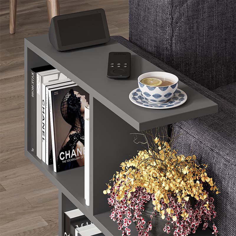 Βοηθητικό τραπεζάκι Homemania Megapap χρώμα ανθρακί 60x20x60εκ.