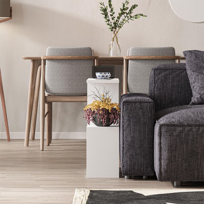 Βοηθητικό τραπεζάκι Homemania Megapap χρώμα λευκό 60x20x60εκ. Βοηθητικό τραπεζάκι Homemania Megapap χρώμα λευκό 60x20x60εκ.