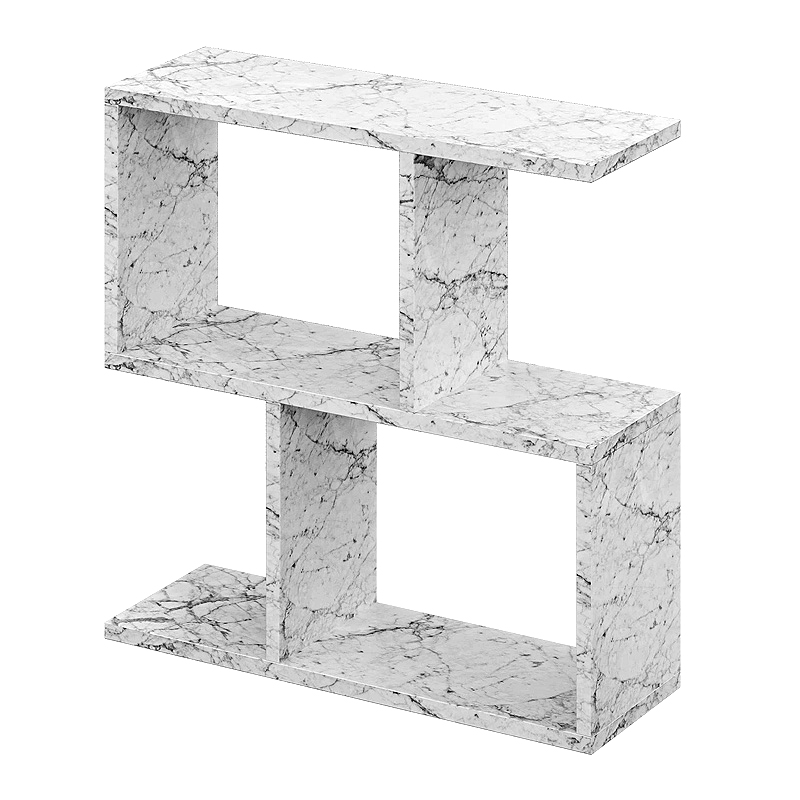 Homemania Megapap melamine side table in white marble color 60x20x60cm.