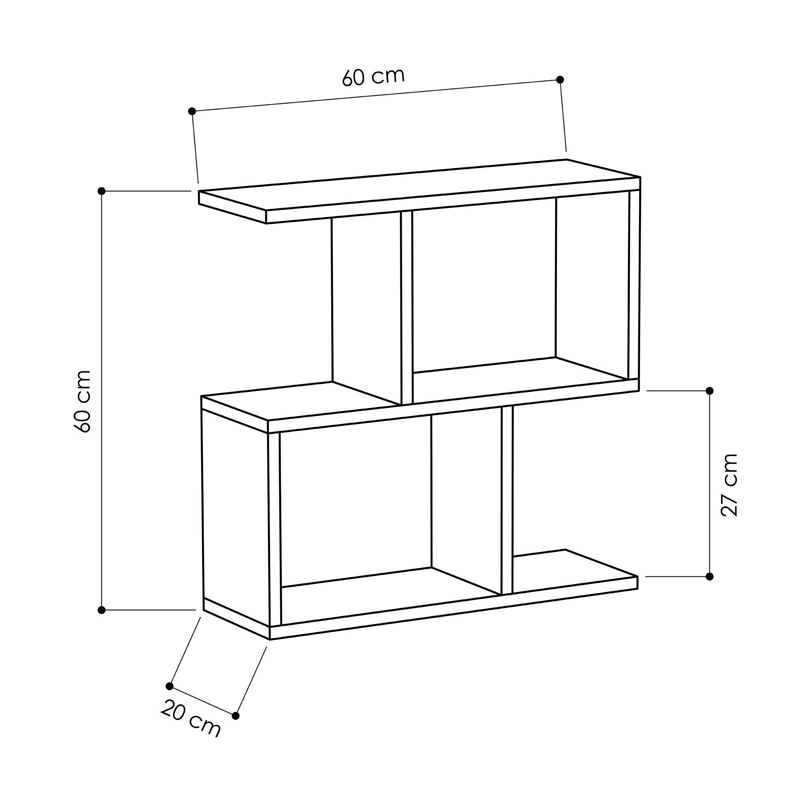 Homemania Megapap melamine side table in white marble color 60x20x60cm.
