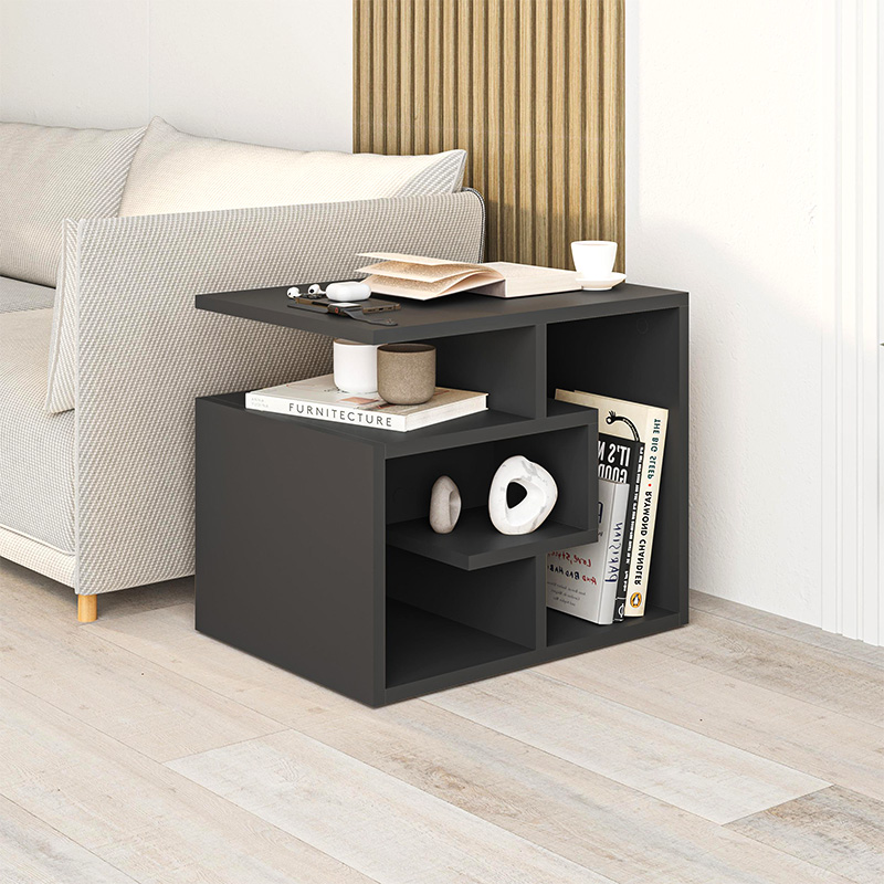 Labirent Megapap melamine side table in anthracite color 54x40x45cm.