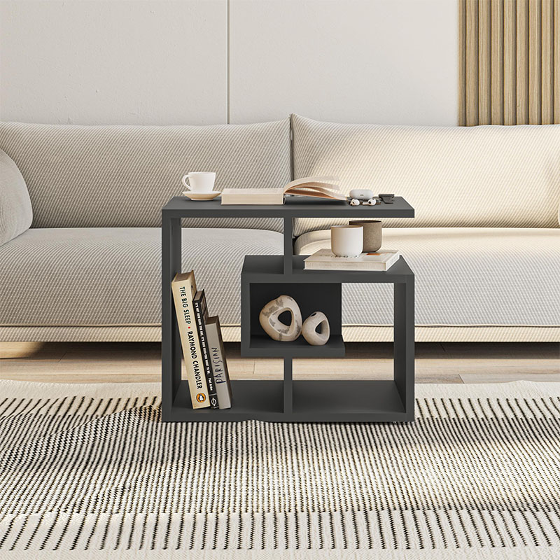 Labirent Megapap melamine side table in anthracite color 54x40x45cm.