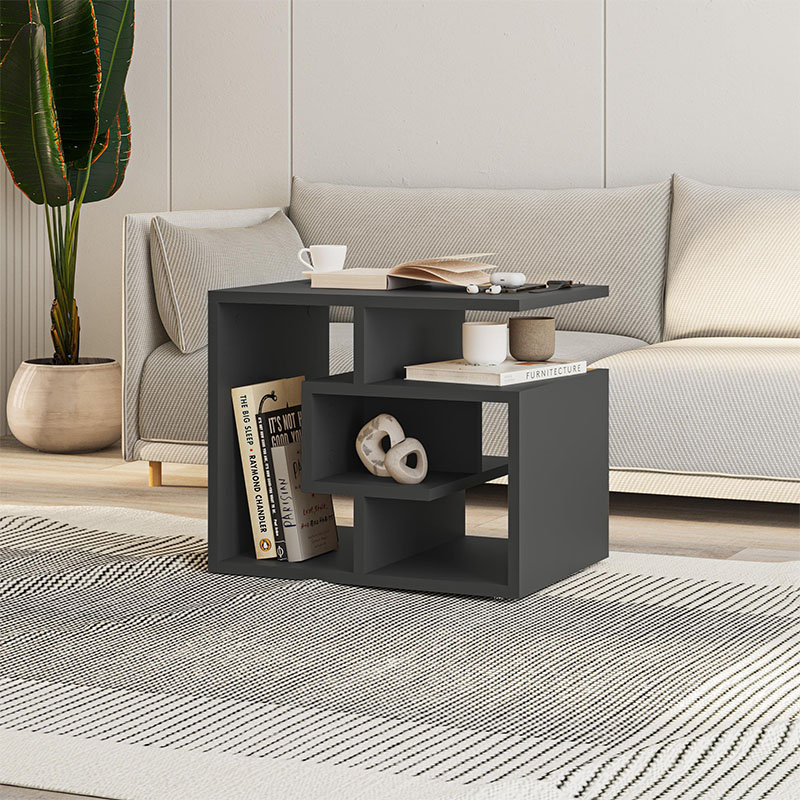 Labirent Megapap melamine side table in anthracite color 54x40x45cm.