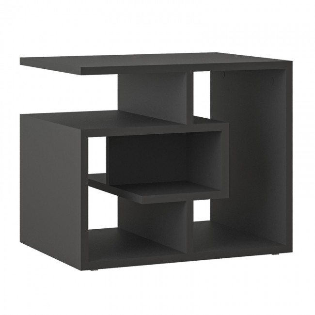 Βοηθητικό τραπεζάκι Labirent Megapap χρώμα ανθρακί 54x40x45εκ.
