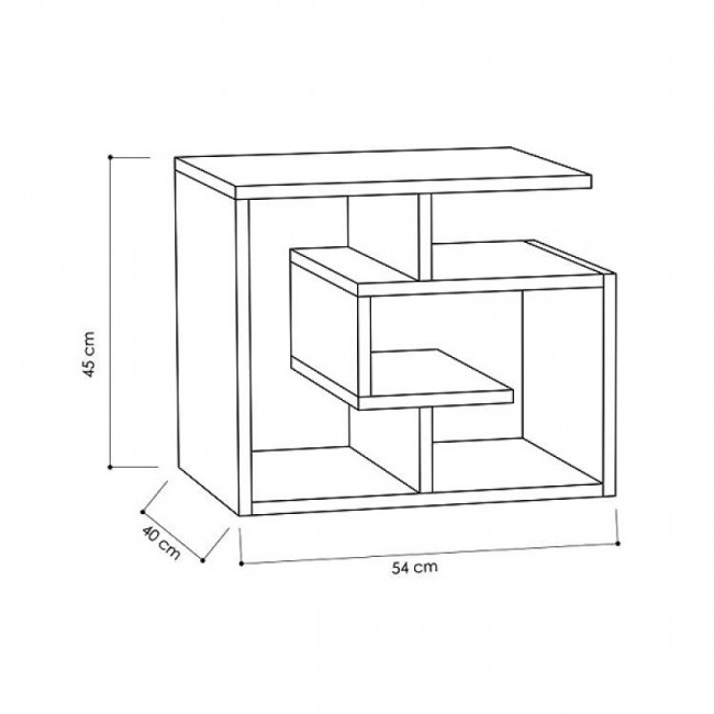 Βοηθητικό τραπεζάκι Labirent Megapap χρώμα ανθρακί 54x40x45εκ.