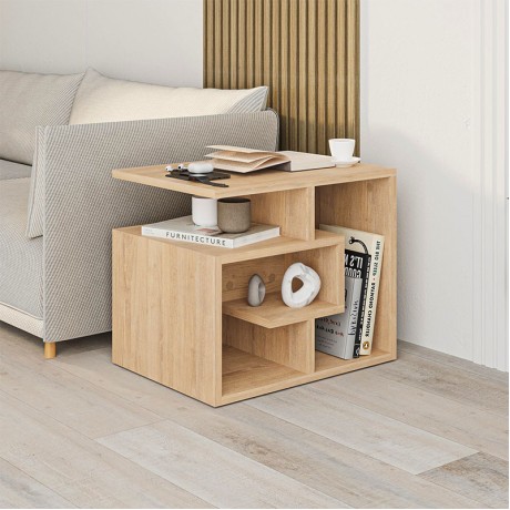 Labirent Megapap melamine side table in oak color 54x40x45cm.