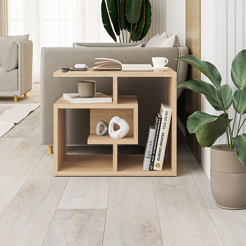 Labirent Megapap melamine side table in oak color 54x40x45cm.