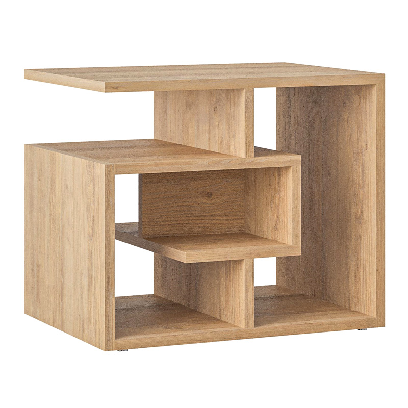 Labirent Megapap melamine side table in oak color 54x40x45cm.