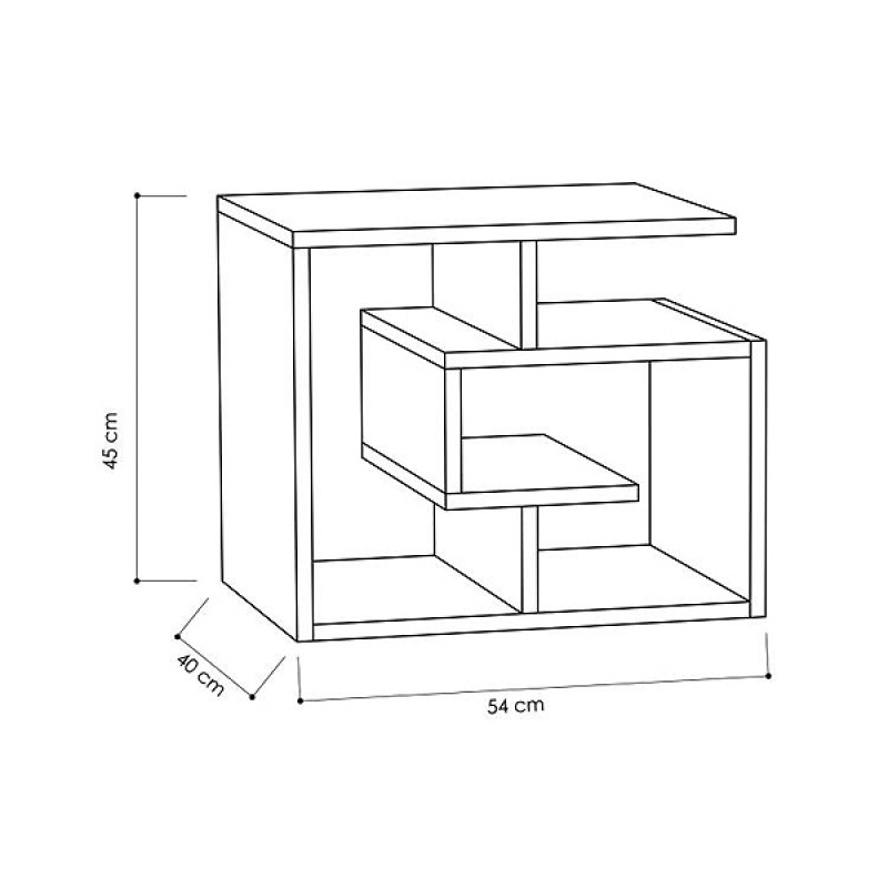 Labirent Megapap melamine side table in oak color 54x40x45cm.