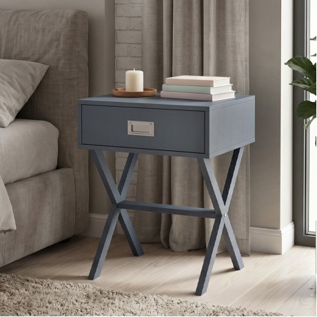 Κομοδίνο Wick MDF χρώμα γκρι 40x40x55εκ.