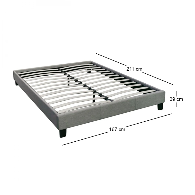 Υπόστρωμα Wilton διπλό με ύφασμα σε χρώμα γκρι 160x200εκ.