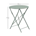 ZAPPEIOU Pantone Folding Table D.60cm Metal Sandy Green 5635C