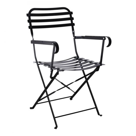 ZAPPEIOU Folding Armchair - Black Metal