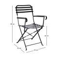 ZAPPEIOU Folding Armchair - Black Metal