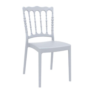 Καρέκλα πολυπροπυλενίου σε silver γκρι χρώμα 45x55x92 εκ. NAPOLEON SIESTA