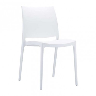 Καρέκλα πολυπροπυλενίου σε λευκό χρώμα 44x50x81 εκ. MAYA SIESTA