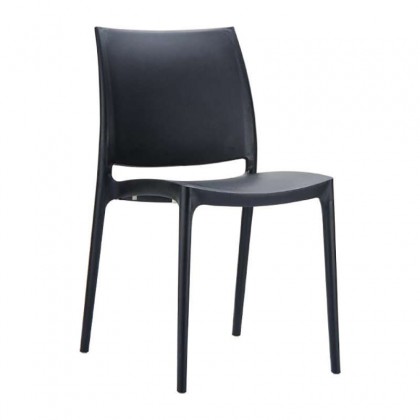 Καρέκλα πολυπροπυλενίου σε μαύρο χρώμα 44x50x81 εκ. MAYA SIESTA