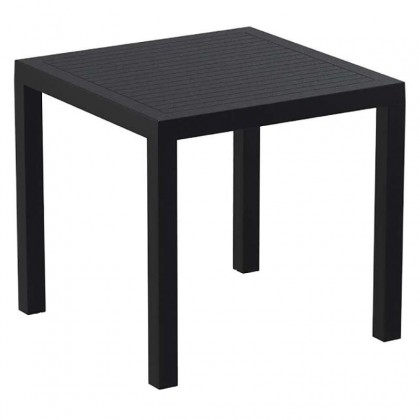 Τραπέζι κήπου πολυπροπυλενίου 80x80x75εκ. χρώμα μαύρο ARES SIESTA