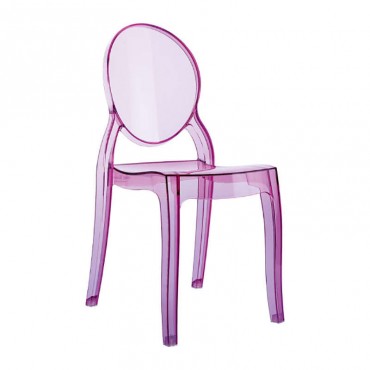 Καρέκλα παιδική σε χρώμα ροζ διάφανο ELIZABETH BABY SIESTA