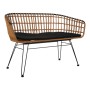Sofa 2 seater Naoki pakoworld metal black-pe natural 120x55x79cm