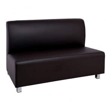 Καναπές BANDY διθέσιος με τεχνόδερμα PU σε χρώμα καφέ 130x71x88εκ.