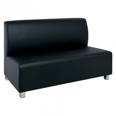 Καναπές BANDY διθέσιος με τεχνόδερμα PU σε χρώμα μαύρο 130x71x88εκ.
