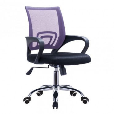 Καρέκλα εργασίας - παιδική με ύφασμα Mesh σε χρώμα μωβ/μαύρο 57x53x90/100εκ.