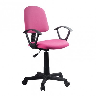 Καρέκλα εργασίας/παιδική από ύφασμα σε χρώμα ροζ 55x53x80/90εκ.