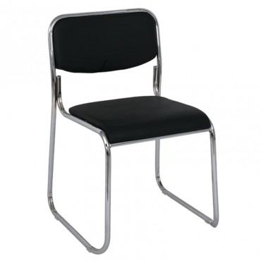 Καρέκλα επισκέπτη CAMPUS – στοιβαζόμενη – από τεχνόδερμα PU σε χρώμα μαύρο 51x49x78εκ.