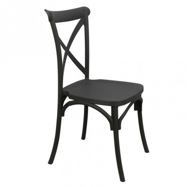 Καρέκλα Destiny με επένδυση από πολυπροπυλένιο PP σε χρώμα ανθρακί 48x55x91εκ