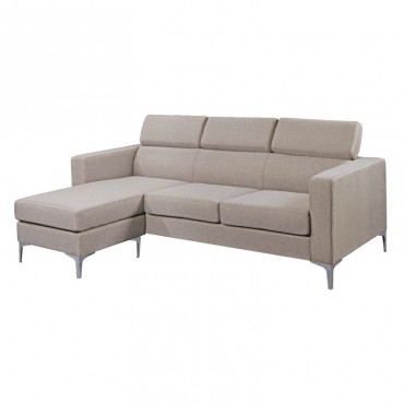 Γωνιακός αναστρέψιμος καναπές DOVER ύφασμα χρώμα cappuccino 198x149x86εκ.