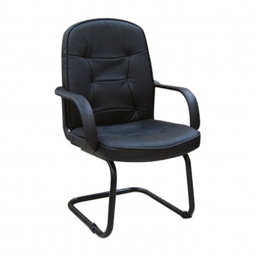 Καρέκλα επισκέπτη με τεχνόδερμα σε χρώμα μαύρο 62x60x98εκ.