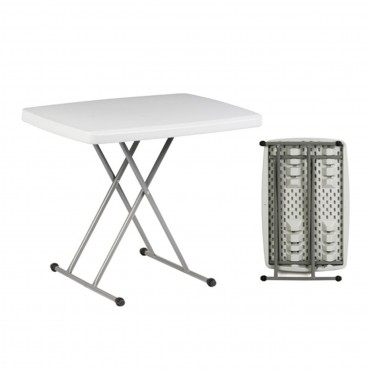 Τραπέζι catering Blow πτυσσόμενο με μεταλλικό σκελετό και επιφάνεια από Abs σε χρώμα λευκό 75x50εκ