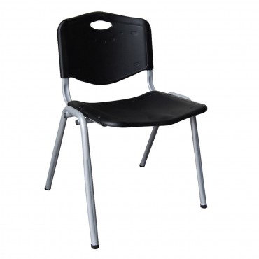 Καρέκλα επισκέπτη STUDY - στοιβαζόμενη - μεταλλική/PP σε χρώμα μαύρο 53x55x77εκ.