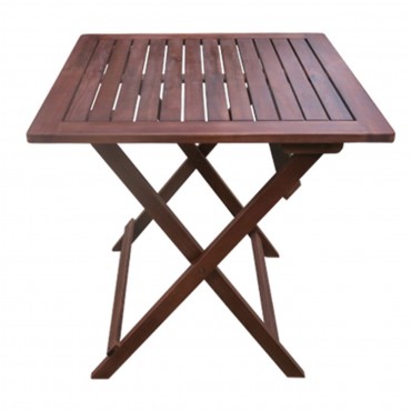 Τραπέζι Easy με ξύλινο σκελετό ακακίας πτυσσόμενο σε χρώμα σκούρο καρυδί 60x60εκ