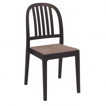 Καρέκλα Era με πλαστικό σκελετό σε χρώμα καφέ  44x53x89εκ