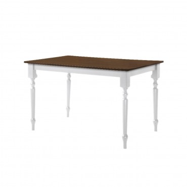 Τραπέζι Saloon με ξύλινο σκελετό σε χρώμα καρυδί / λευκό 150x90x74εκ.