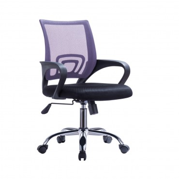 Καρέκλα εργασίας - παιδική με ύφασμα Mesh σε χρώμα μωβ/μαύρο 57x53x90/100εκ.