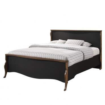 Κρεβάτι SCARLET με ξύλινο σκελετό μελαμίνης σε χρώμα antique oak/ebony 160x200εκ.