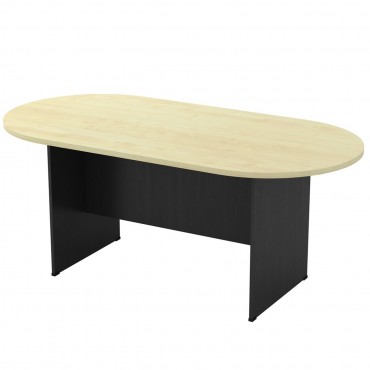Τραπέζι συνεδριακό οβάλ σε χρώμα σκούρο γκρι / beech 180x90x75εκ.