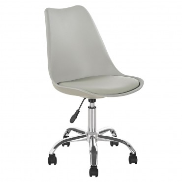 Καρέκλα γραφείου εργασίας MARTIN τεχνόδερμα Pu/PP χρώμα γκρι 48x62x79/88εκ.