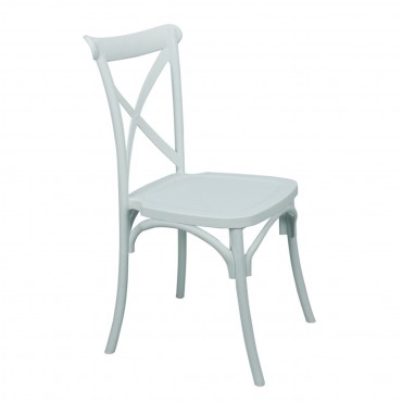 Καρέκλα Destiny με επένδυση από πολυπροπυλένιο PP σε χρώμα λευκό 48x55x91εκ