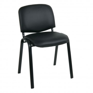 SIGMA Καρέκλα Στοιβαζόμενη Γραφείου - Επισκέπτη Μέταλλο Μαύρο / PVC Μαύρο