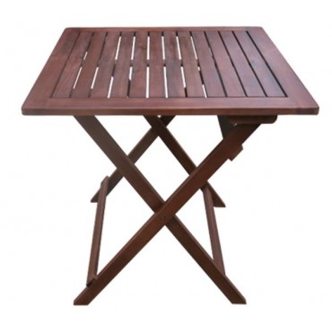 Τραπέζι Easy με ξύλινο σκελετό ακακίας πτυσσόμενο σε χρώμα σκούρο καρυδί 60x60εκ